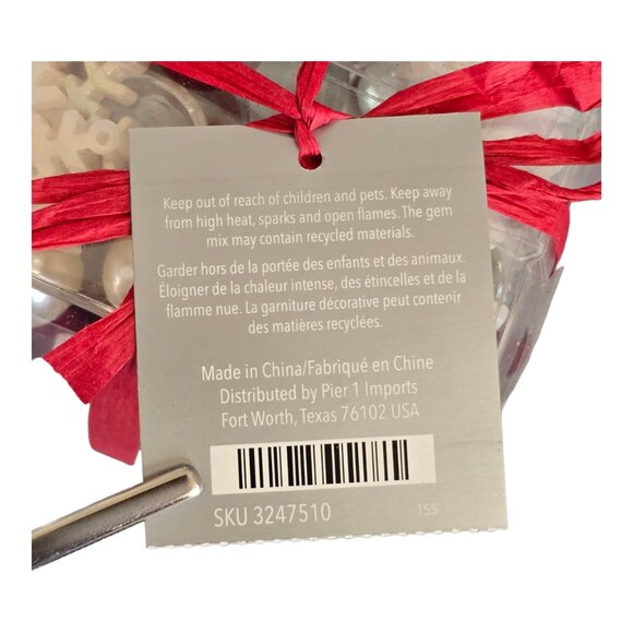 NEW! Pier 1 Imports Christmas Holiday Decorative Gem Mix Red & White Snowflakes - Picture 7 of 8
